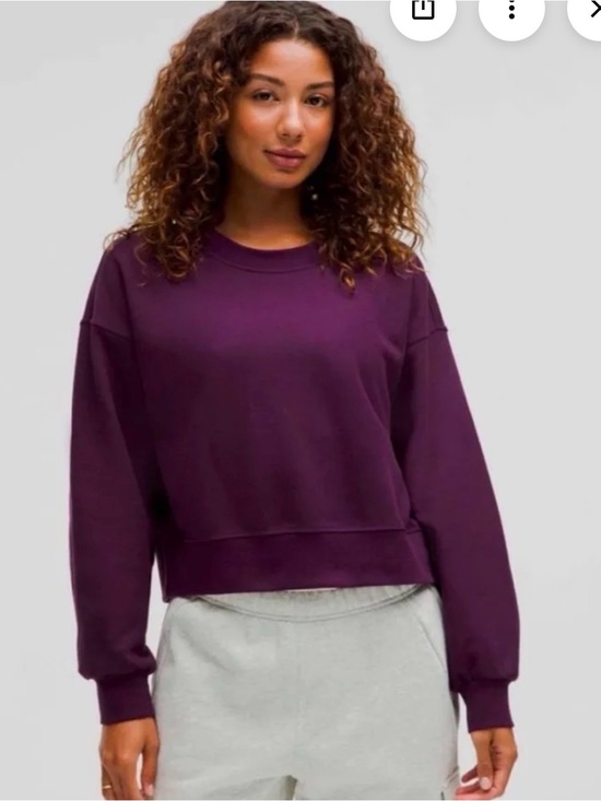 lululemon athletica Tops - Lululemon Perfectly Oversized Cropped Crew Sweatshirt Purple 10/12 Large